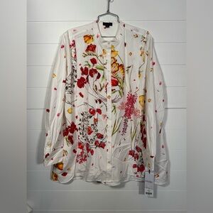 NWT CARLISLE COLLECTION Floral Button-Up Blouse Size 18